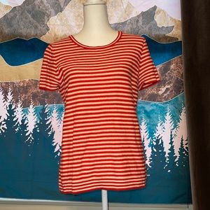 JCrew red and white striped sweater tee. Size S